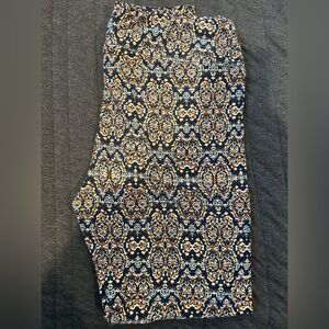 LuLaRoe Blue and Gold Patterned Leggings